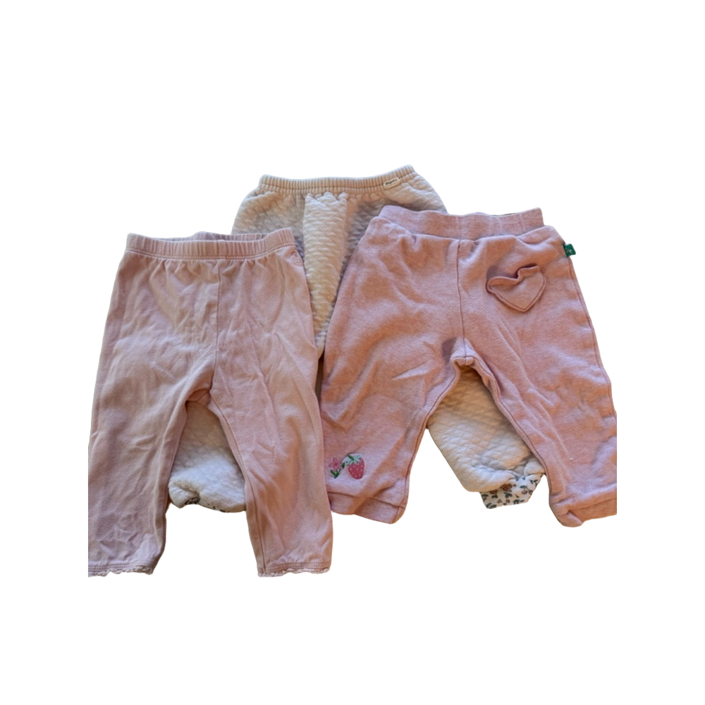 Pack of three Baby Girl Pants Size 6-12 Months Pink